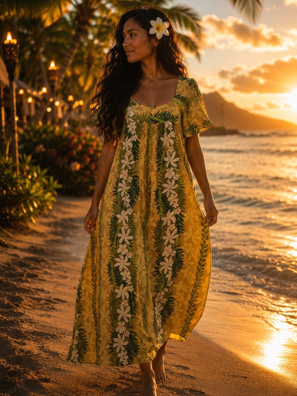 Ty Yellow & Green Floral Maxi Dress